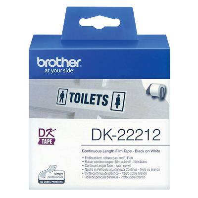 Brother DK-22212 Authentiek Continue papiertape Zelfklevend Zwart op transparant 62 mm x 15.2m