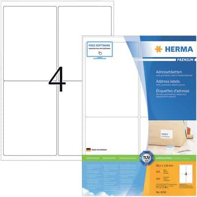 HERMA 5548 Multifunctionele etiketten Blauw 99,1 x 139 mm 100 Vellen à 4 Etiketten