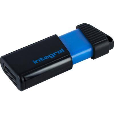 Integral USB 2.0 USB-stick Pulse 16 GB Zwart, blauw