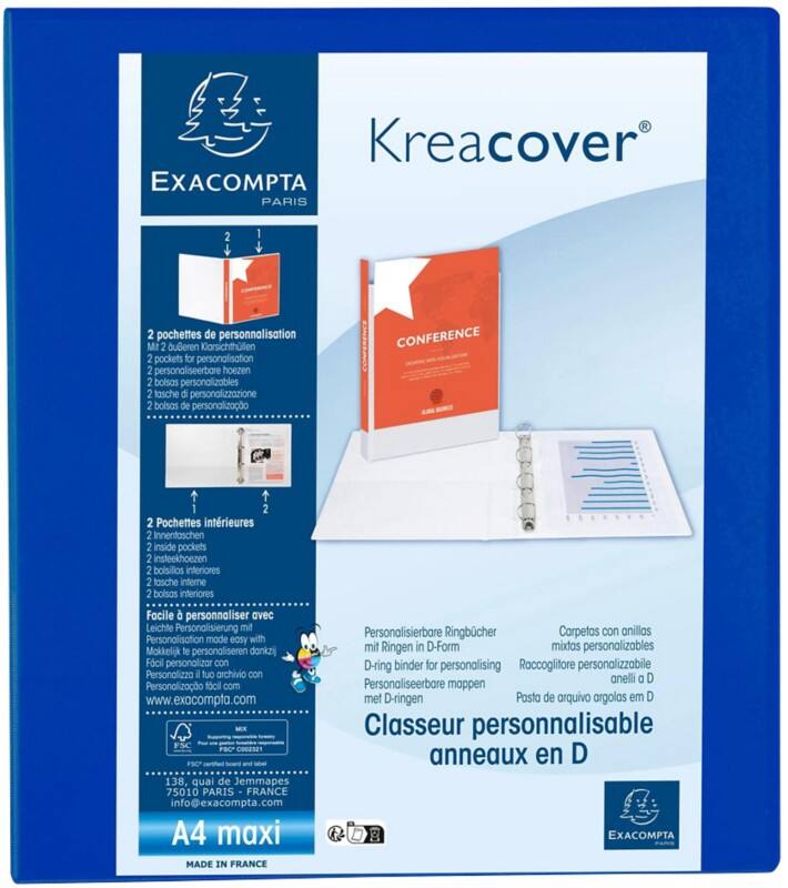 40 mm Presentatieringband A4 4 Ringen Blauw