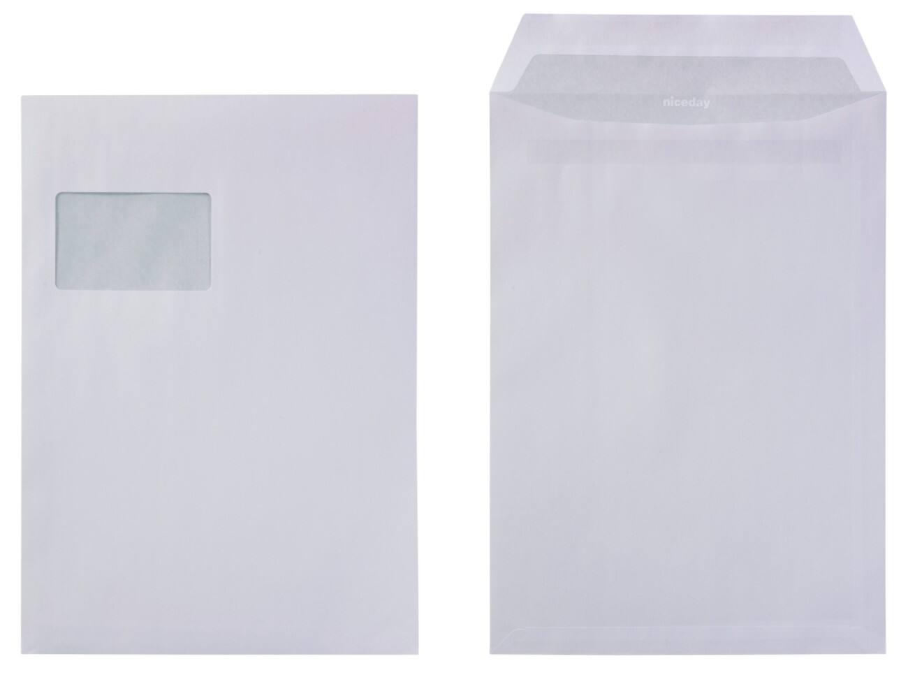 Niceday Enveloppen C4 90 g/m² Wit Met Venster Zelfklevend 250 Stuks