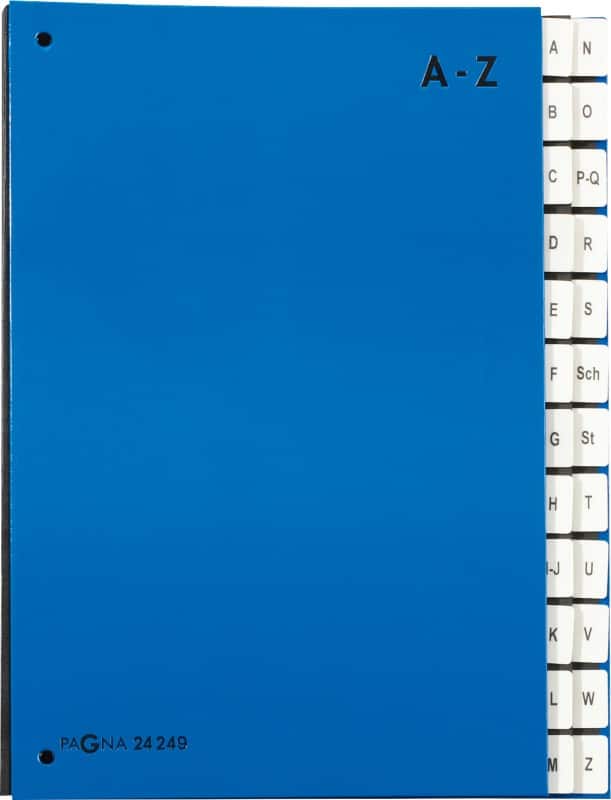 PAGNA Sorteermap A4 Karton A - Z Blauw