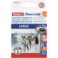 tesa Powerstrips Dubbelzijdige zelfklevende strip Groot Wit Tot 2 kg Pak van 10 stuks