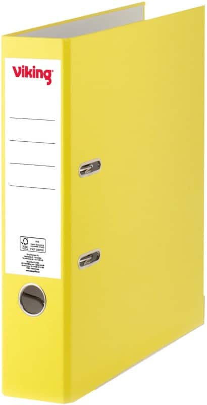 Viking Breed Ordner A4 75 mm Geel 2 Ringen Kunststof Mat Staand