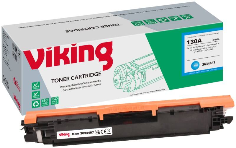 Viking 130A compatibele HP tonercartridge CF351A cyaan