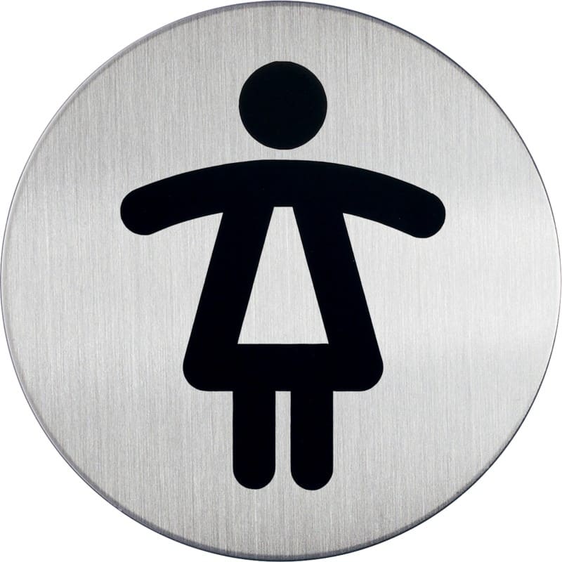 DURABLE picto Pictogram Damestoilet Zelfklevend RVS (Roestvrij staal) 8,3 x 8,3 cm