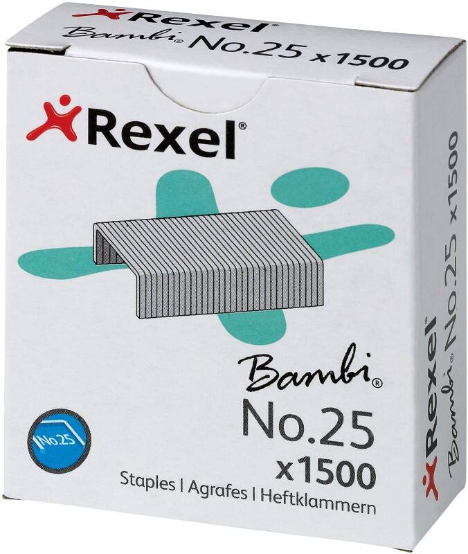 Rexel Bambi No.25 Nietjes 6/4 ACCO5020 Gegalvaniseerd staal Zilver 1500 Nietjes