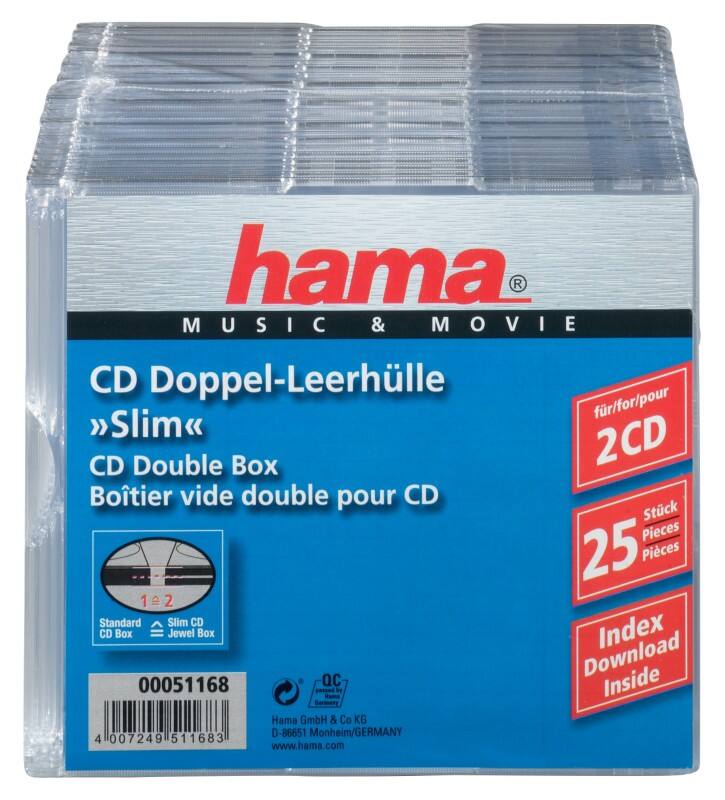 Hama CD/DVD-doosje slim 25 stuks