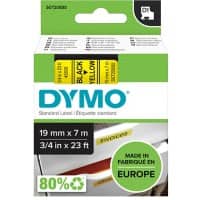 Dymo S0720880 / 45808 Authentiek Labeltape D1 Zelfklevend Zwart op geel 19 mm x 7m