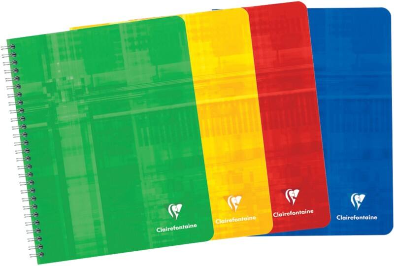 Clairefontaine Schrijfblok A5+ Gelinieerd Spiraal gebonden Gelamineerd karton Kleurenassortiment Niet geperforeerd 120 Pagina's