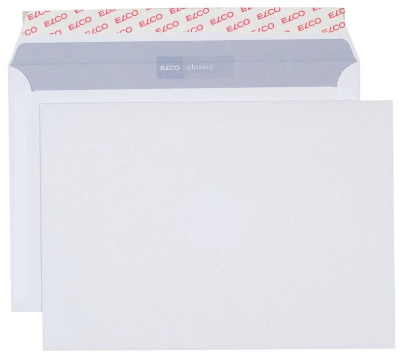 Elco Classic Enveloppen Zonder Venster C5 229 (B) x 162 (H) mm Kleefstrip Wit 100 g/m² 500 Stuks