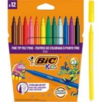 BIC Visa Viltstiften Ronde punt Kleurenassortiment 12 Stuks