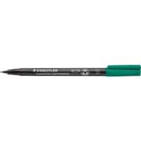 STAEDTLER Lumocolor Universal S Permanentmarker 97% gerecycled Extra Fijn Ronde punt 0,4 mm Groen Navulbaar 10 Stuks