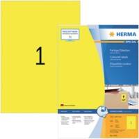 HERMA Etiketten 4401 Klevend A4 Geel 210 x 297 mm  100 Vellen à 1 Etiketten