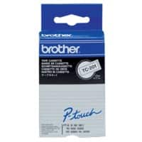 Brother TC-201 Authentiek Labeltape Zelfklevend Zwart op wit 12 mm x 7.7m