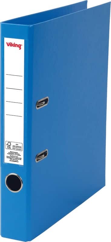 Viking Smal Ordner A4 50 mm Blauw 2 Ringen Karton, PP (Polypropeen) Mat Staand