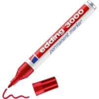 edding 3000 Permanent marker  Medium Ronde punt 1,5 - 3 mm Rood Navulbaar Waterbestending