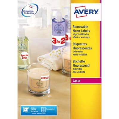 Avery Mini Etiketten L7263Y-100 Geel Rechthoekig 1400 Etiketten per Pak