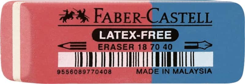 Faber-Castell Latex-free Gum Blauw, rood
