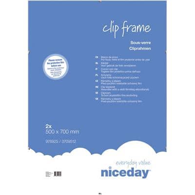 Niceday Wandmontage Clip Frame 978925 speciaal formaat 700 x 500 mm transparant 2 stuks