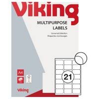 Viking Multifunctionele Etiketten Zelfklevend 63,5 x 38,1 mm Wit 100 Vellen à 21 etiketten