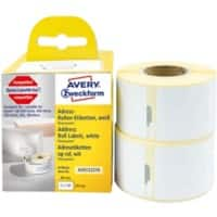 AVERY Zweckform AS0722370 AS0722370 Adresetiket Zelfklevend Zwart Zwart op Wit 28 (B) x 89 (H) mm 2 Rollen à 130 Etiketten