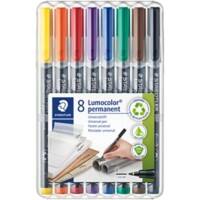 STAEDTLER Lumocolor 318 Permanente OHP Marker Fijn Ronde Punt Kleurenassortiment 8 Stuks