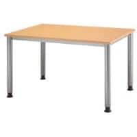 Hammerbacher Matrix Hoogteverstelbaar Bureau Rechthoekig Beuken 4 voeten 1.200 (B) x 800 (D) x 760 (H) mm Aluminium, Hout, Kunststof, Spaanplaat