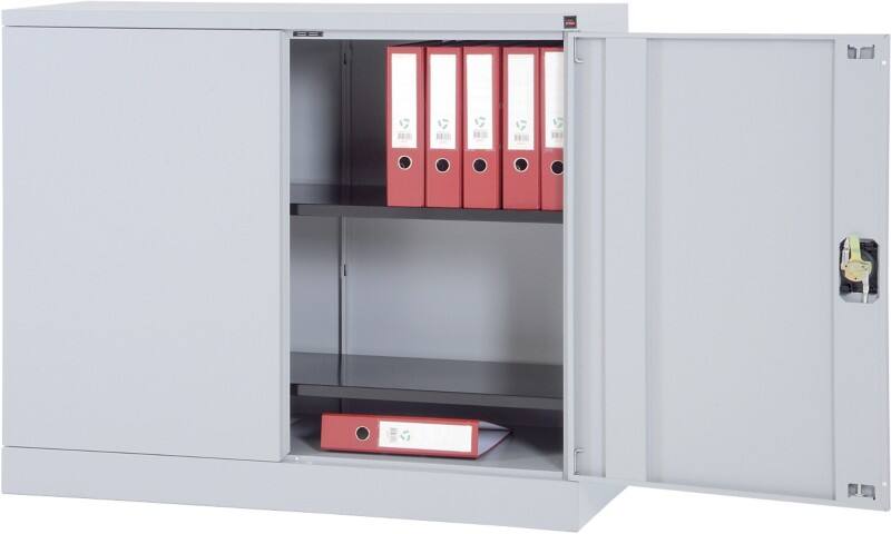 Realspace Draaideurkast Staal 2 Planken Afsluitbaar 1.200 x 420 x 1.000 mm Grijs