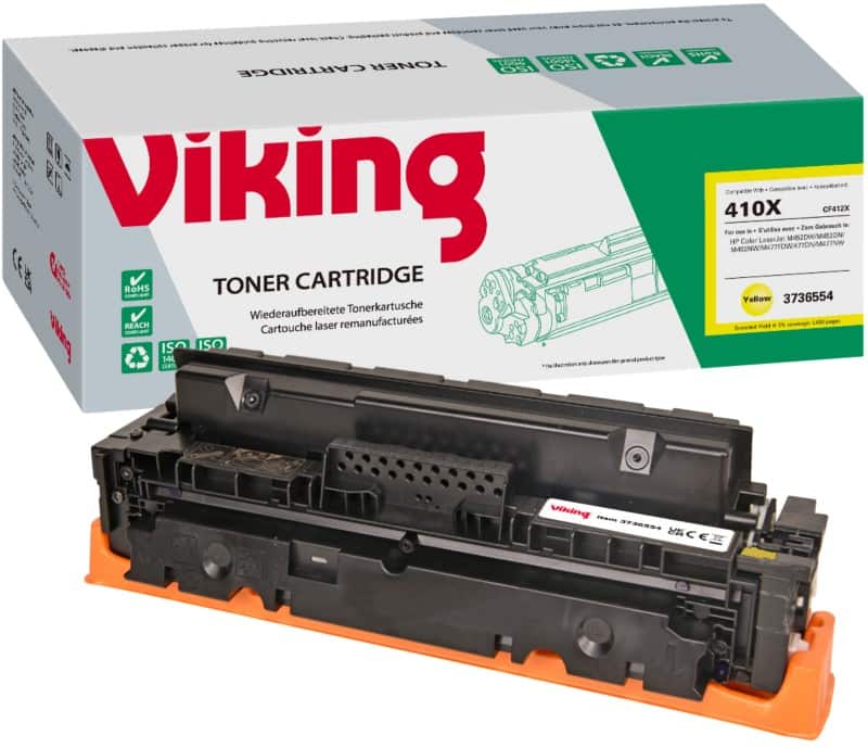 Viking 410X Compatibel HP Tonercartridge CF412X Geel