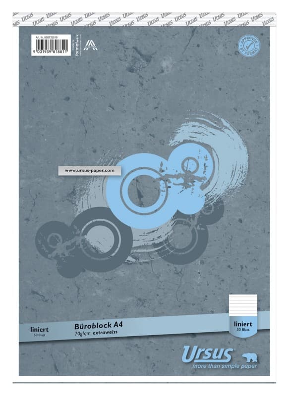 Ursus Style Notitieblok A4 Gelinieerd Geniet Papier Wit Geperforeerd  50 Vellen