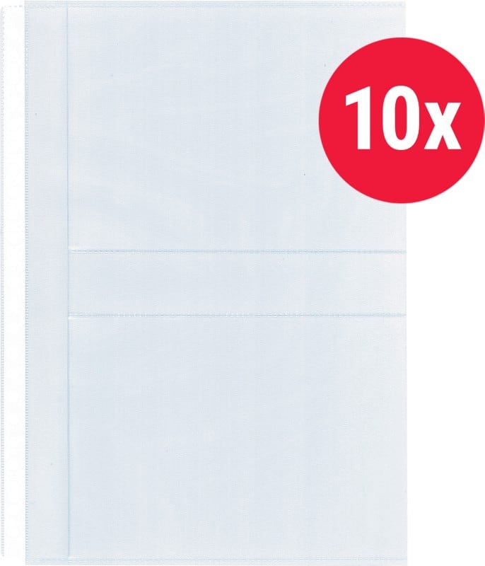 KANGARO Fotohoezen A4 Generfd Transparant 120 micron PP (Polypropeen) 23 Gaten 10 Stuks