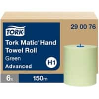 Tork Matic Advanced Papier Handdoek Groen 15,000 x 21 cm 290076 6 Rollen à 150 m