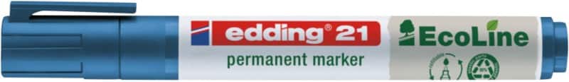 edding Ecoline 21 Permanentmarker Medium Ronde punt 1,5 - 3 mm Blauw Waterbestendig