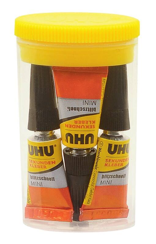 UHU Secondelijm Permanent blitzschnell Minis Vloeibaar Transparant 45415 3 Stuks à 1 g