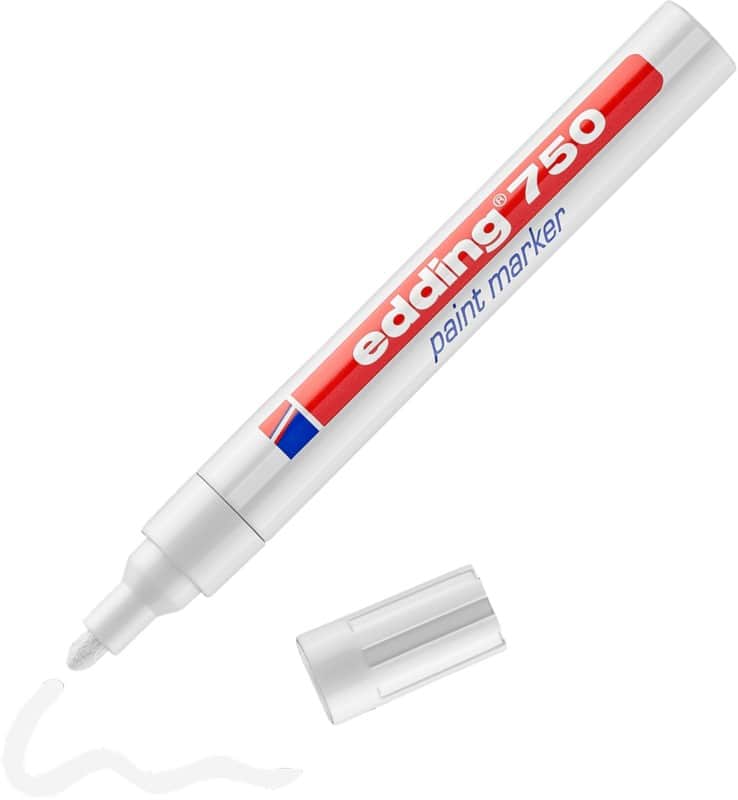 edding 750 Permanent Lakmarker Wit Medium Ronde punt 2 - 4 mm Waterbestendig