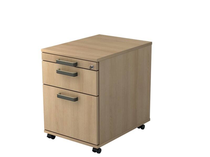 Hammerbacher Ladeblok 2 Lades Afsluitbaar 428 x 580 x 590 mm Eiken