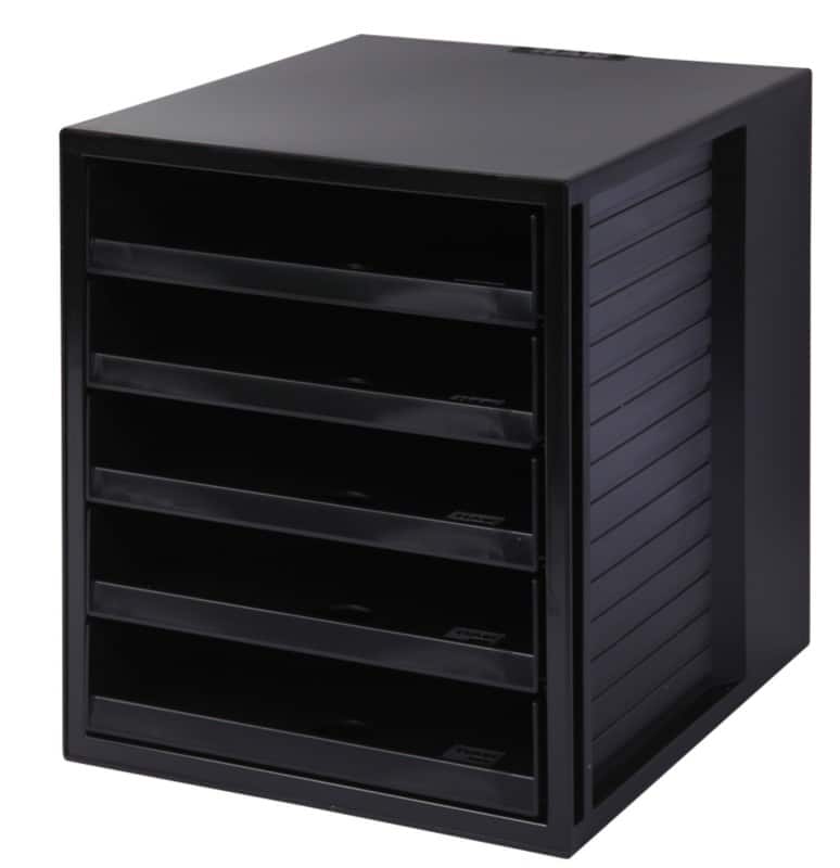HAN Ladesysteem Kunststof, PS (Polystyreen) Zwart 5 Lades 27,5 x 33 x 32 cm