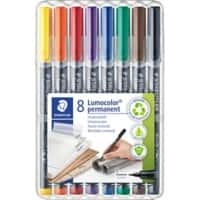 STAEDTLER Lumocolor 313 Overheadmarker 97% gerecycled Extra Fijn Ronde punt 0,4 mm Kleurenassortiment Navulbaar 8 Stuks