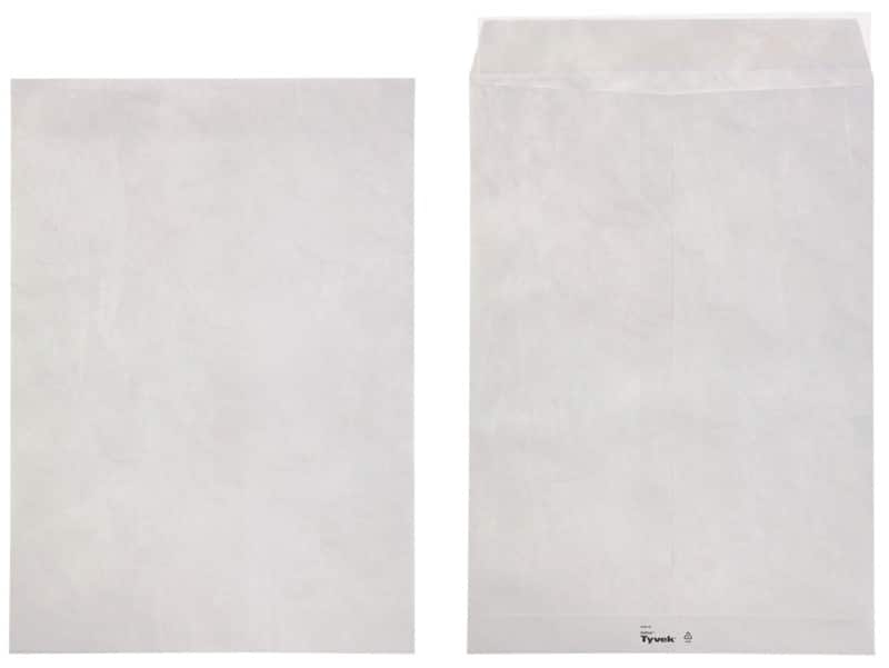 Tyvek Enveloppen Zonder Venster B4 250 (B) x 353 (H) mm Kleefstrip Wit 54 g/m² 100 Stuks