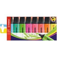 STABILO BOSS ORIGINAL Tekstmarker Kleurenassortiment Breed Beitelpunt 2-5 mm Navulbaar 8 Stuks
