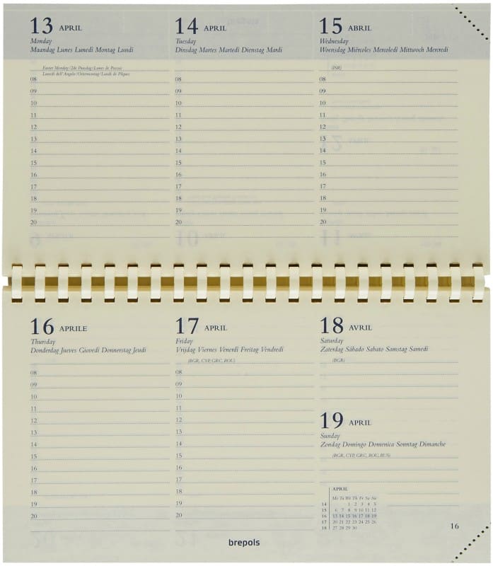 Brepols Omniplan Zakagenda-navulling 2026 A6 1 Week per 2 pagina's Duits, Engels, Frans, Italiaans, Nederlands, Spaans Crème 0,738,9900,00,2,0