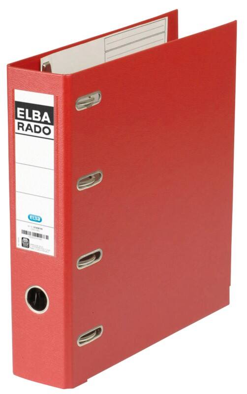 ELBA Rado Plast Breed Ordner A5 75 mm Rood 4 Ringen 100551850 Karton, PP (Polypropeen) Liggend