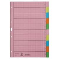 Leitz Blanco Tabbladen A4 Kleurenassortiment 10 tabs Karton 4 Gaten 4340