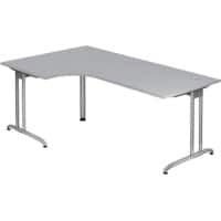 Hammerbacher Niet Hoogteverstelbaar Hoekbureau Gemelamineerde spaanplaat Zilver 2.000 x 1.200 x 750 mm