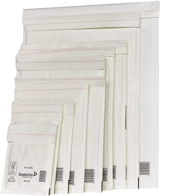 Sealed Air Zak-enveloppenpen F/3 Wit Zonder Venster 220 (B) x 260 (H) mm Kleefstrip 112 g/m² 10 Stuks