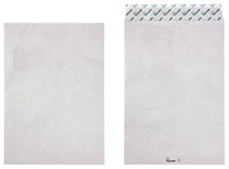 Tyvek Enveloppen Met Venster C4 229 (B) x 324 (H) mm Kleefstrip Wit 54 g/m² 100 Stuks