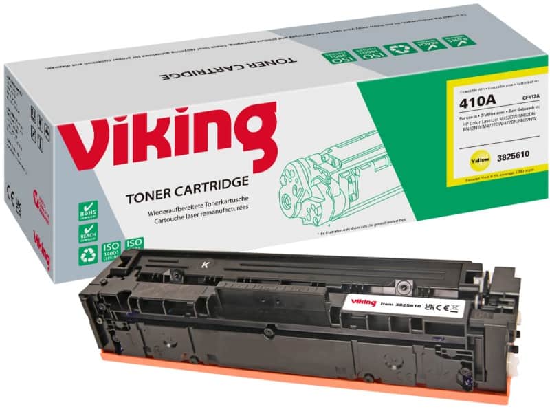 Viking 410A compatibele HP tonercartridge CF412A geel