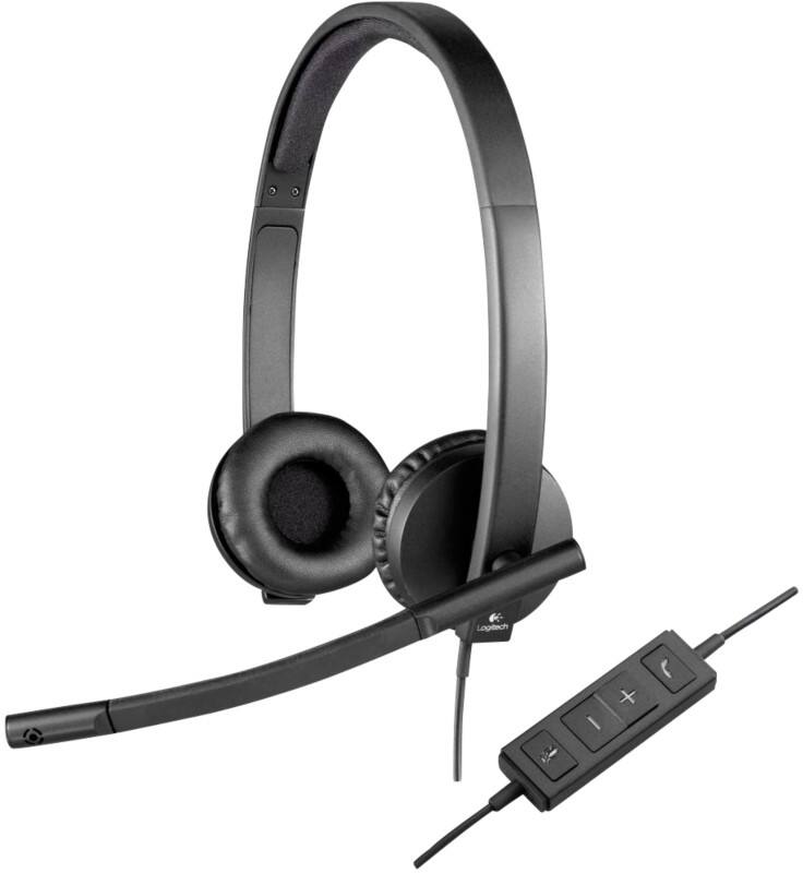 Logitech Bedraad Headset Over het hoofd Noise-cancelling microfoon Met microfoon Stereo H570e Zwart