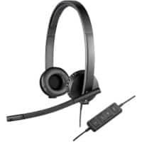 Logitech Bedrade Stereo-headset H570e Noice-cancelling Over het hoofd Microfoon Zwart